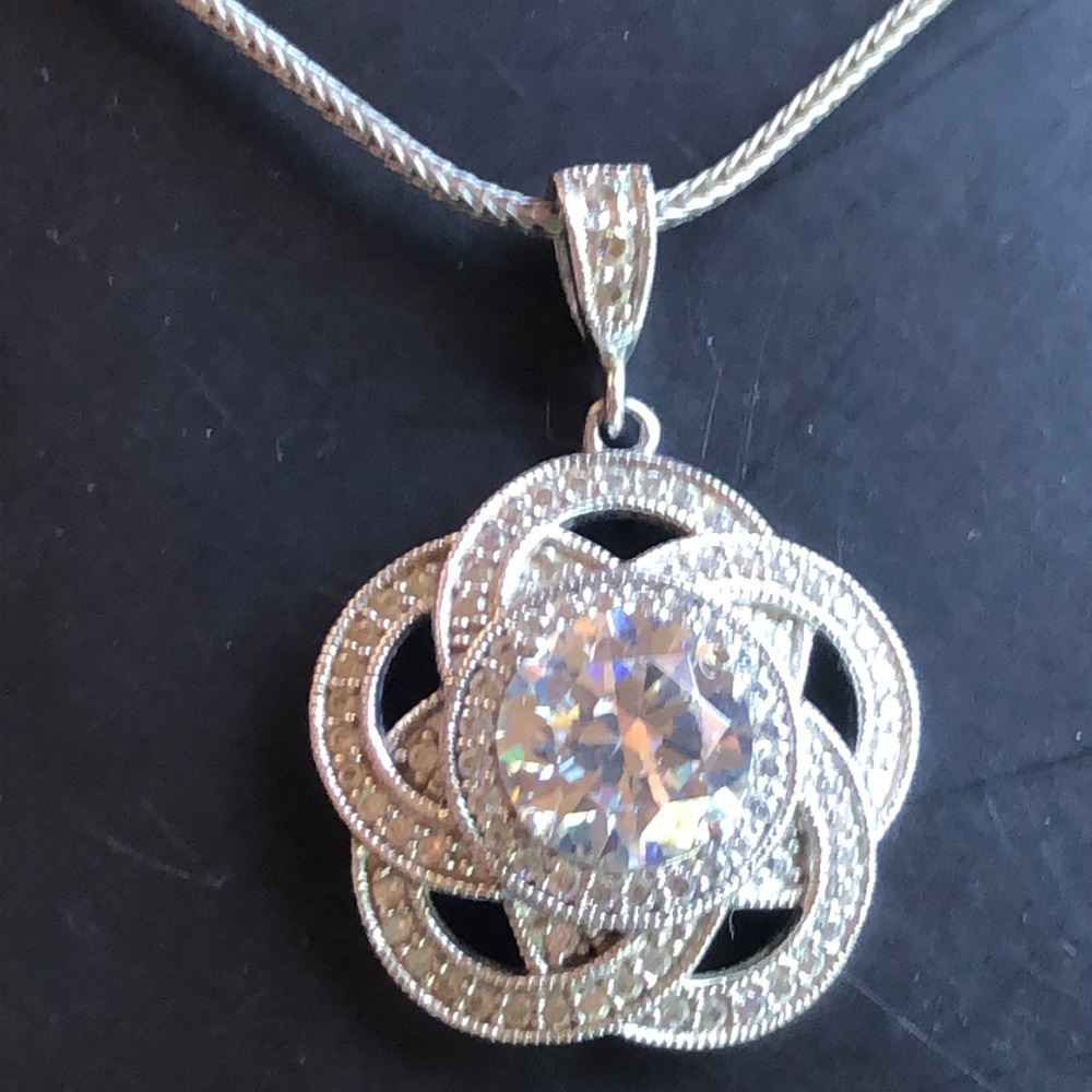 Vanna K CZ Sterling Circles Necklace
